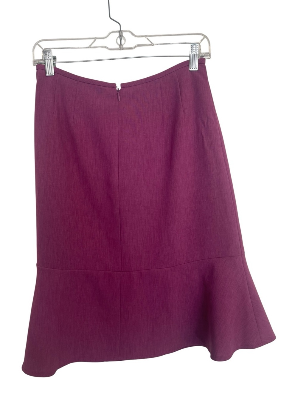 Kasper Deep Plum A-Line Skirt with Flounce Hem - Picture 6 of 6